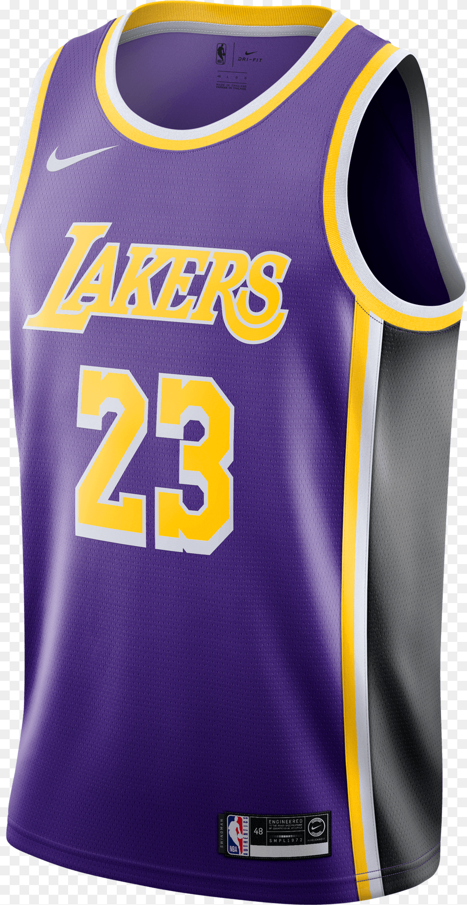 Nike Nba Los Angeles Lakers Lebron James Swingman Jersey Lakers Jersey, Clothing, Shirt, Can, Tin Png