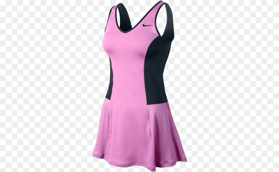 Nike Pink And Black Tennis Dress Free Nike Pink Background, Clothing, Tank Top, Blouse Png