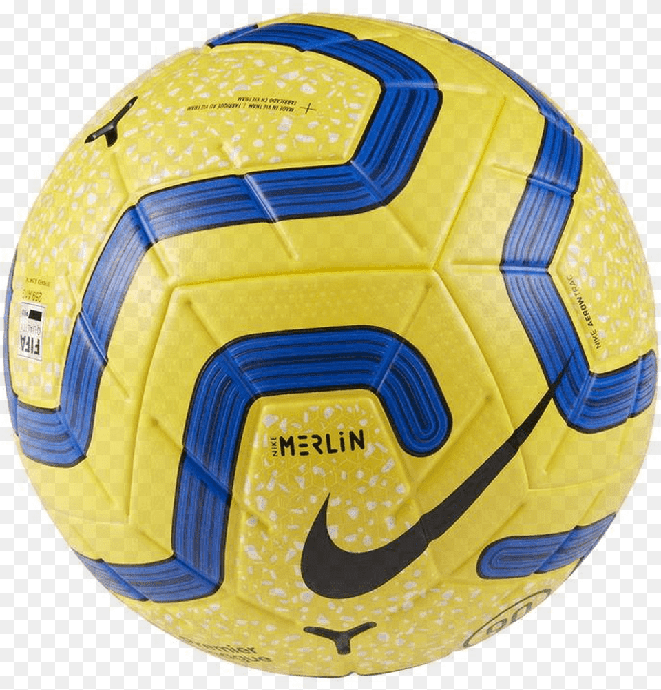 Nike Premier League Merlin Soccer Ball 710yellow Blue Premier League Ball 19, Football, Soccer Ball, Sport Png