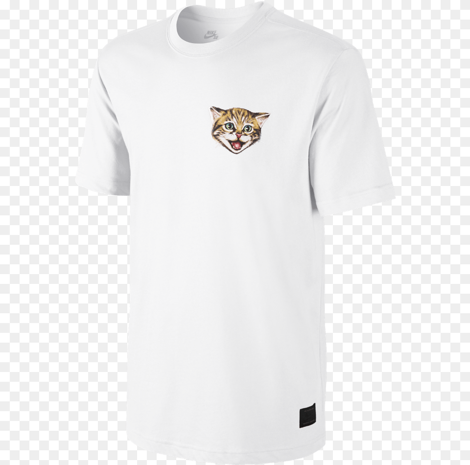 Nike Sb Cat Scratch 15 Men S T Shirt Size Medium Clean White T Shirt, Clothing, T-shirt, Animal, Mammal Png