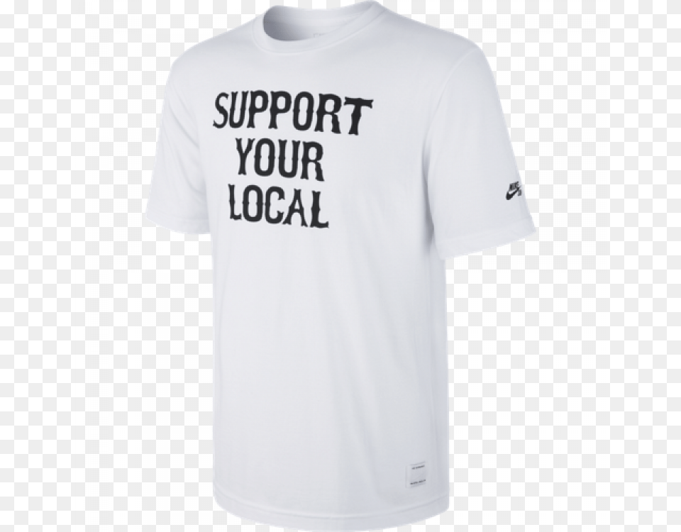 Nike Sb Support Your Local White T Shirt T Shirt With Anchor Design, Clothing, T-shirt Png