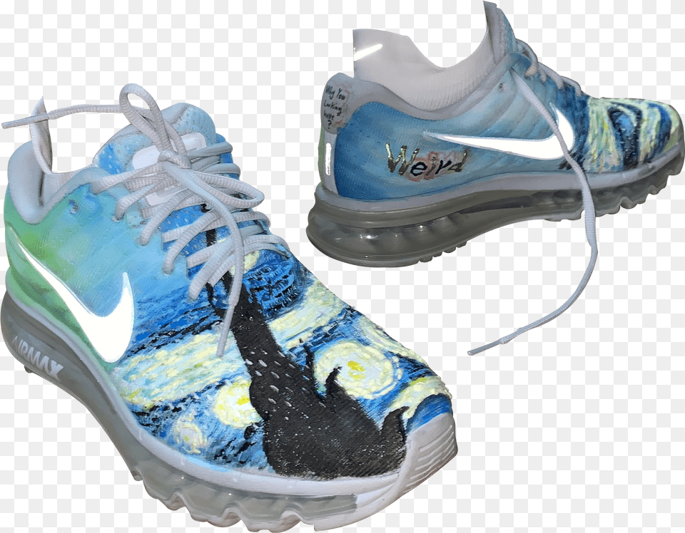 Nike Shoes Art Vincentvangogh Aesthetic Tumblr Tumblrpn Hiking Shoe, Clothing, Footwear, Sneaker, Running Shoe Png Image