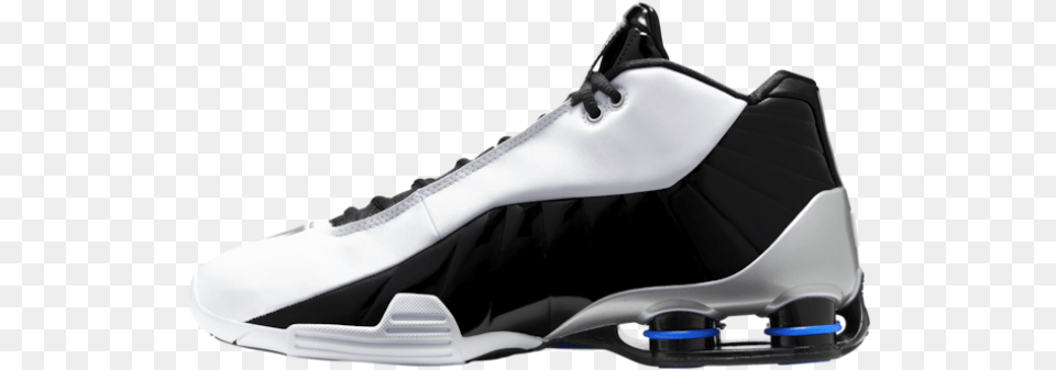 Nike Shox Bb4 Whiteblackblue Mens Basketball Vince Ca Round Toe, Clothing, Footwear, Shoe, Sneaker Free Png