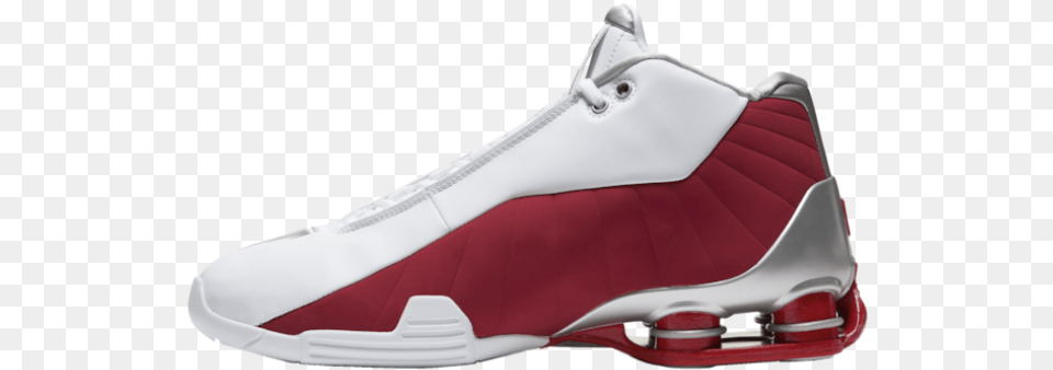 Nike Shox Bb4 Whitevarsity Red Mens Basketball Vince C Round Toe, Clothing, Footwear, Shoe, Sneaker Png Image