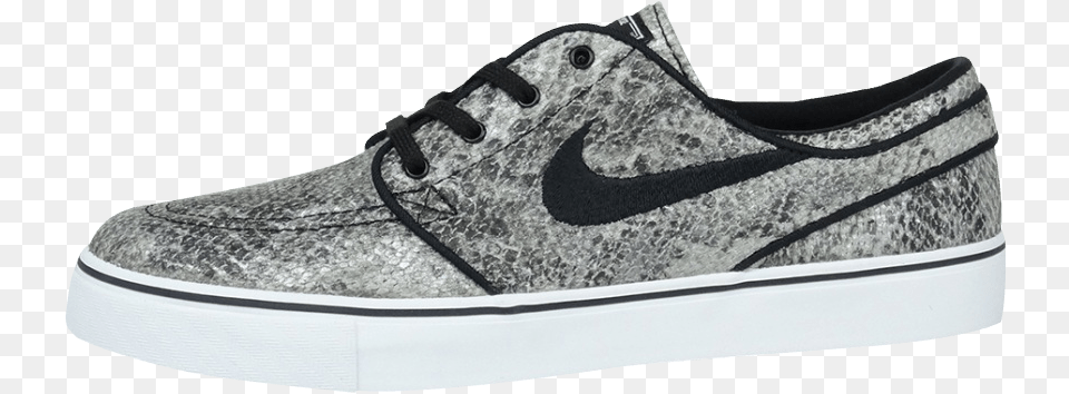 Nike Stefan Janoski Premium Txt Black White Green Glow Skate Shoe, Clothing, Footwear, Sneaker Free Png