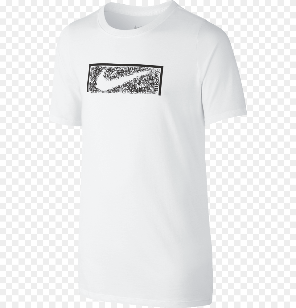 Nike Swoosh White Picture Active Shirt, Clothing, T-shirt Png