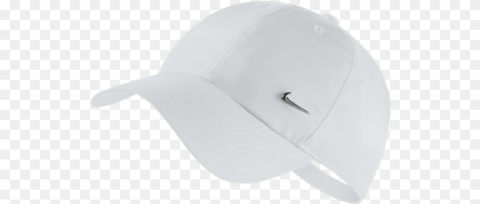 Nike White Metal Swoosh Cap, Baseball Cap, Clothing, Hat, Animal Free Png
