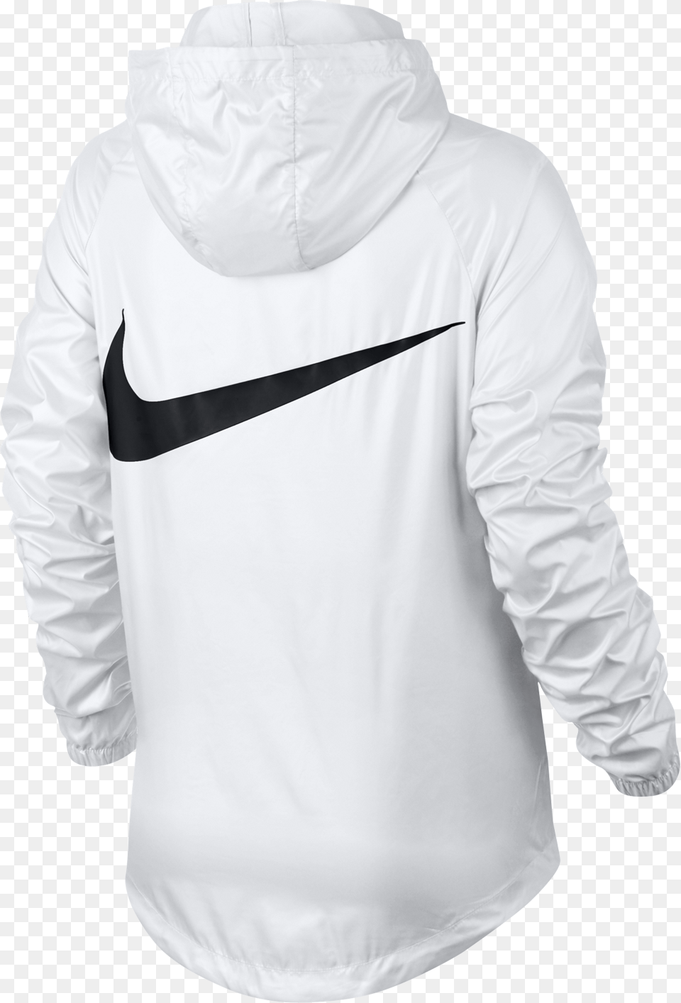 Nike Women39s Packable Swoosh Jacket White Hoodie, Clothing, Sweater, Sleeve, Long Sleeve Png Image
