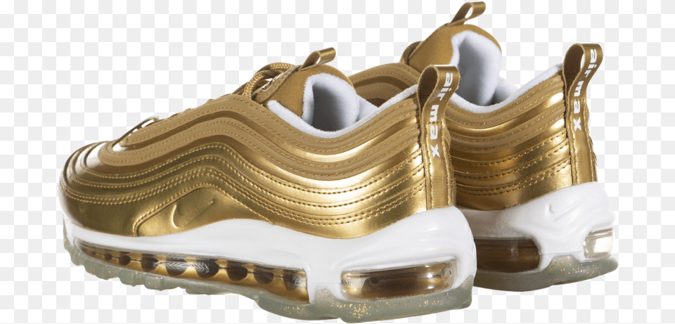 Nike Womenu0027s Air Max 97 Qs Gold Medal Shoe Style, Clothing, Footwear, Sneaker, Foam Png Image