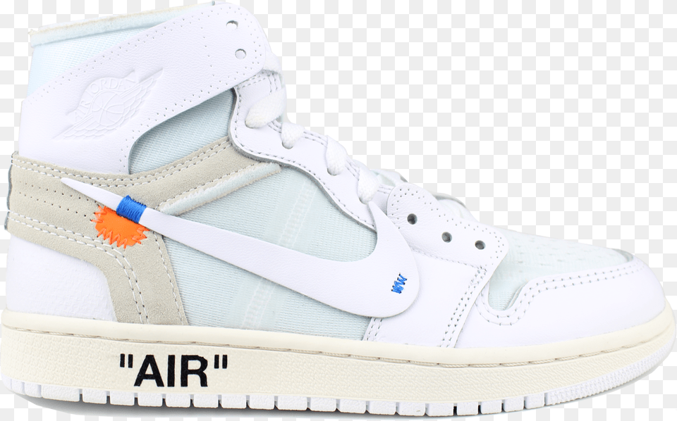 Nike X Off White Air Jordan 1 Nrg Nike Air Jordan 1 Off White Background, Clothing, Footwear, Shoe, Sneaker Png Image