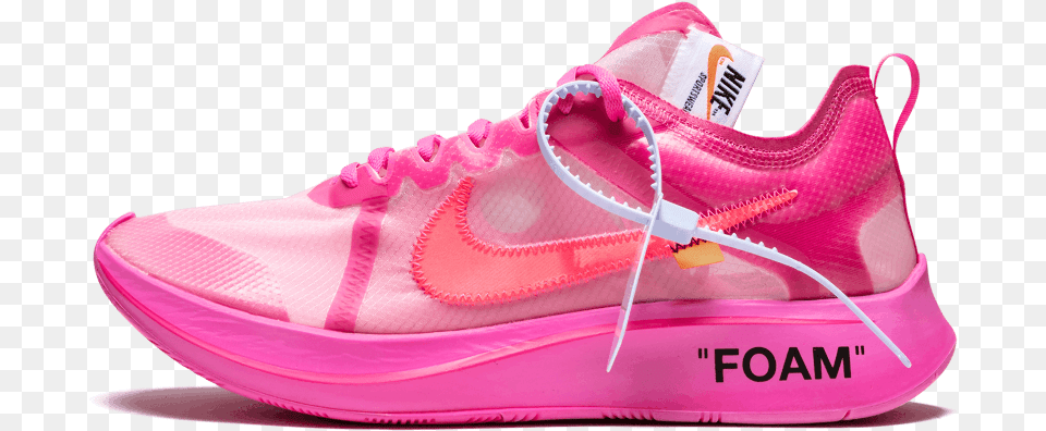 Nike X Off White The 10 Zoom Fly Nike Zoom Fly Off White Rose, Clothing, Footwear, Shoe, Sneaker Free Transparent Png