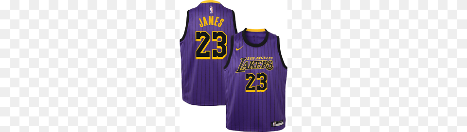 Nike Youth Los Angeles Lakers Lebron James Dri Fit Purple City, Clothing, Shirt, Jersey, T-shirt Free Png