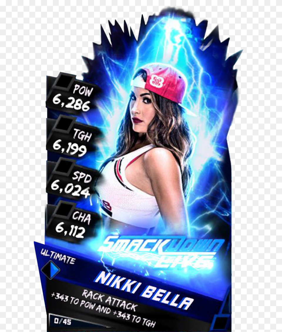 Nikkibella S3 13 Ultimate Christmas Supercard Nikkibella Wwe Supercard Nikki Bella Elite, Advertisement, Poster, Adult, Person Png Image