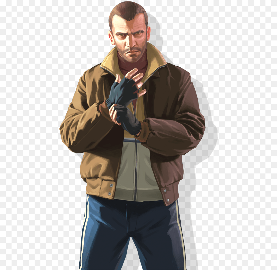 Niko Bellic File Gta 4 Niko Bellic, Jacket, Clothing, Coat, Glove Png Image