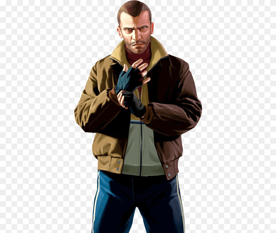 Niko Mirotic Face On Niko Bellic Gta 4 Niko Bellic, Clothing, Coat, Jacket, Adult Free Png