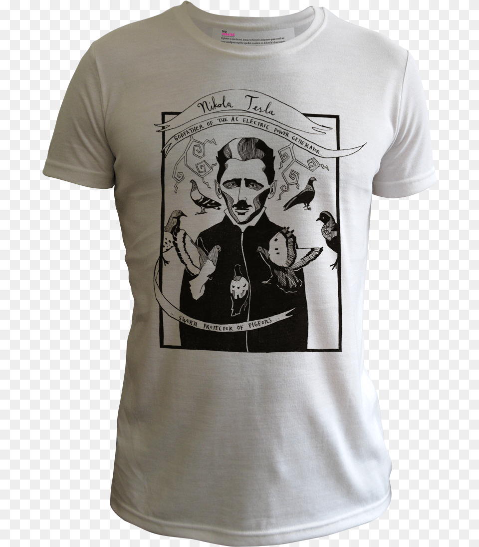 Nikola Tesla Men White Geraint Thomas T Shirt, T-shirt, Clothing, Person, Man Free Transparent Png