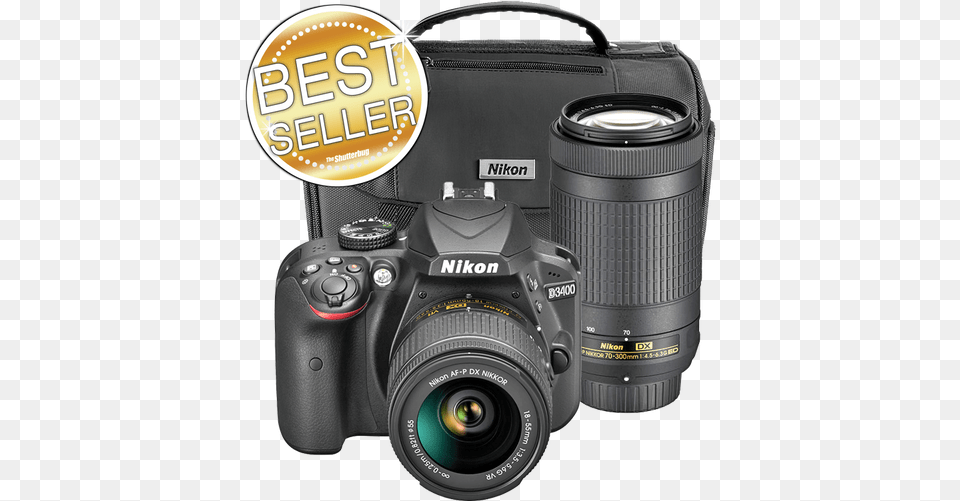 Nikon D3400 Af P 18 55mm Vr Af P 70 300mm Case Amp Class D3400 Kit 18 55 Mm Spiegelreflexkamera Schwarz Hardwareelectronic, Electronics, Camera, Digital Camera Png Image