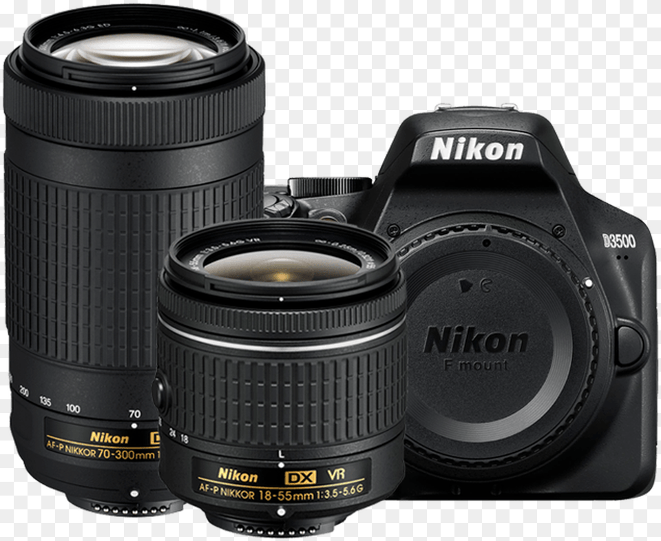 Nikon D3500 Dslr Camera With 18 55mm And 70 300mm Lenses Lens For Nikon, Electronics, Camera Lens, Digital Camera Free Png Download