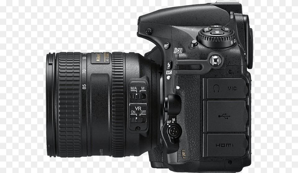 Nikon D810 Camera Side View Transparent Dslr Camera Side View, Electronics, Video Camera, Digital Camera Png Image