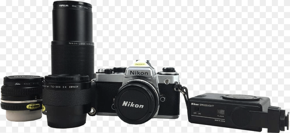Nikon Fe 35mm Camera Lenses Amp Flash Canon Ef 75 300mm F4 56 Iii, Electronics, Digital Camera Free Png Download