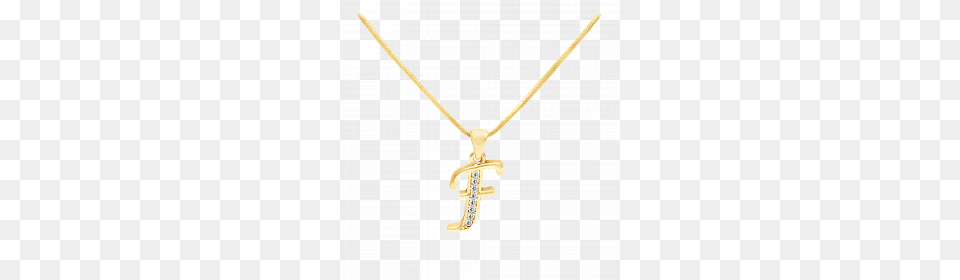 Nilanjan Arts Gold Plated Letter F Design Locket With Cubic, Accessories, Jewelry, Necklace, Diamond Png Image