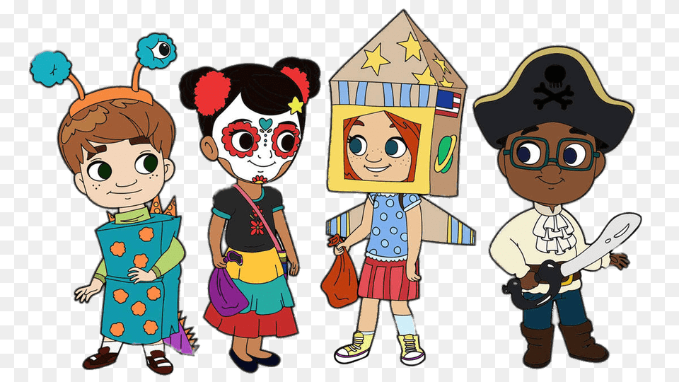 Nina And Her Friends Ready For Halloween, Baby, Person, Face, Head Free Transparent Png