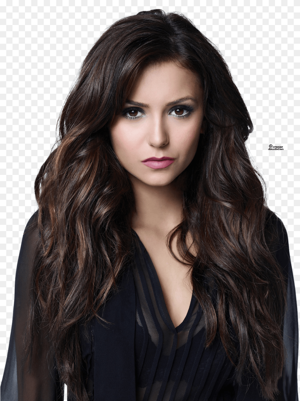 Nina Dobrev Photo Dark Chocolate Color Hair, Portrait, Face, Photography, Person Free Png Download