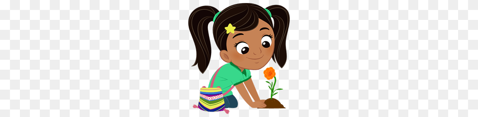 Nina Planting A Flower, Photography, Person, Baby, Art Png Image