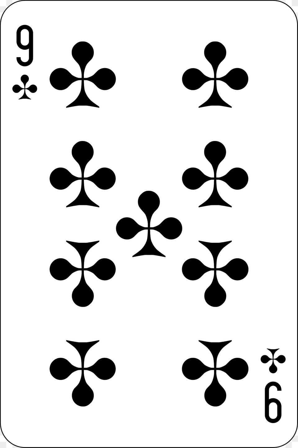 Nine Of Clubs Clipart, Stencil, Symbol, Text Png Image