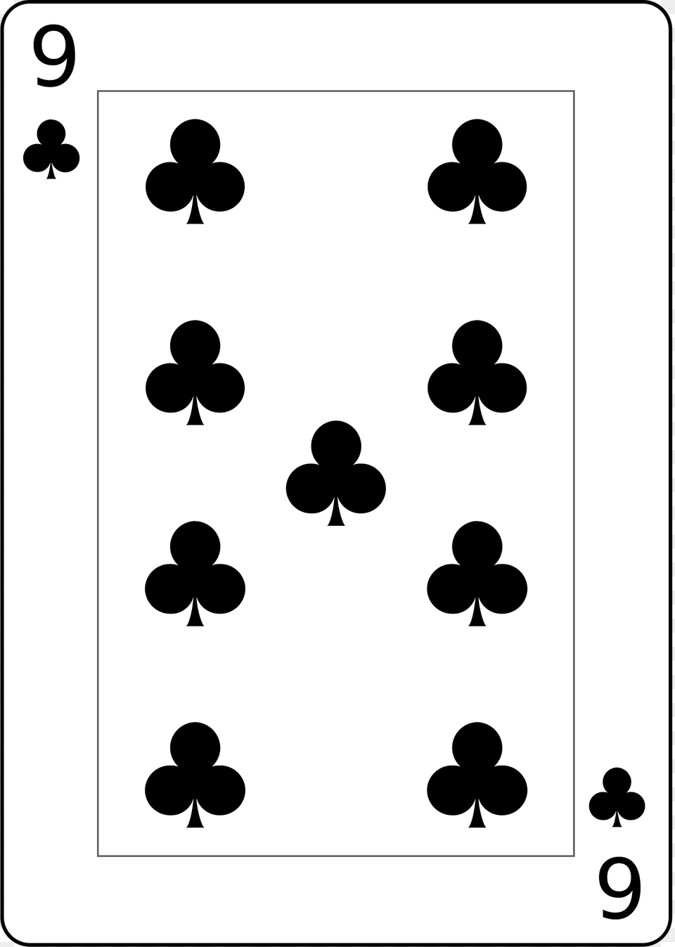 Nine Of Clubs Clipart, Stencil, Home Decor Free Transparent Png
