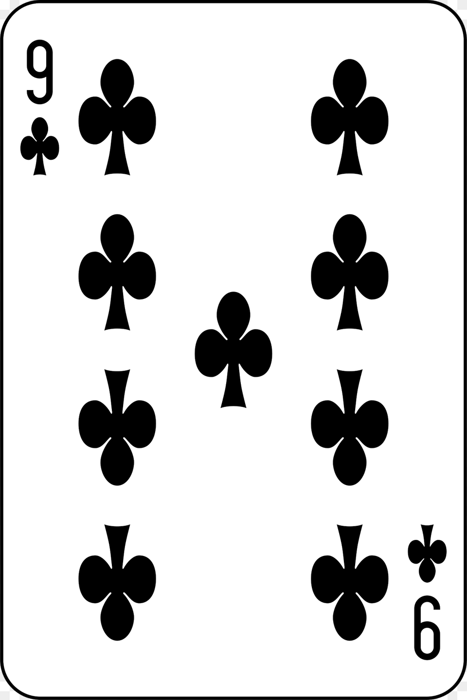 Nine Of Clubs Clipart, Stencil, Symbol Free Png Download