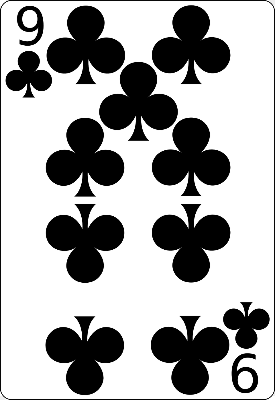 Nine Of Clubs Clipart, Stencil, Pattern Free Png Download