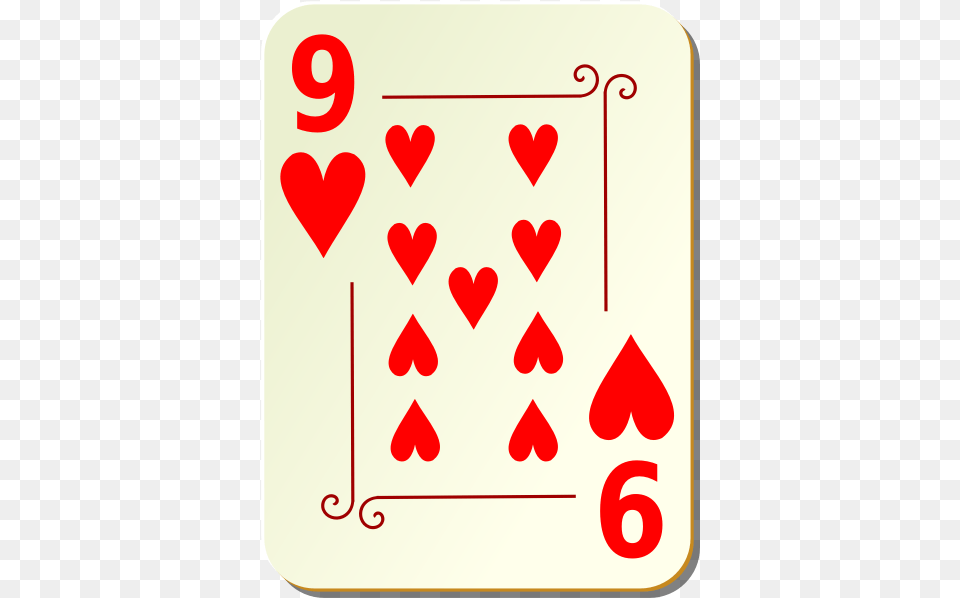 Nine Of Hearts Vector 9 On A Deck Of Cards, Symbol, Text Png Image