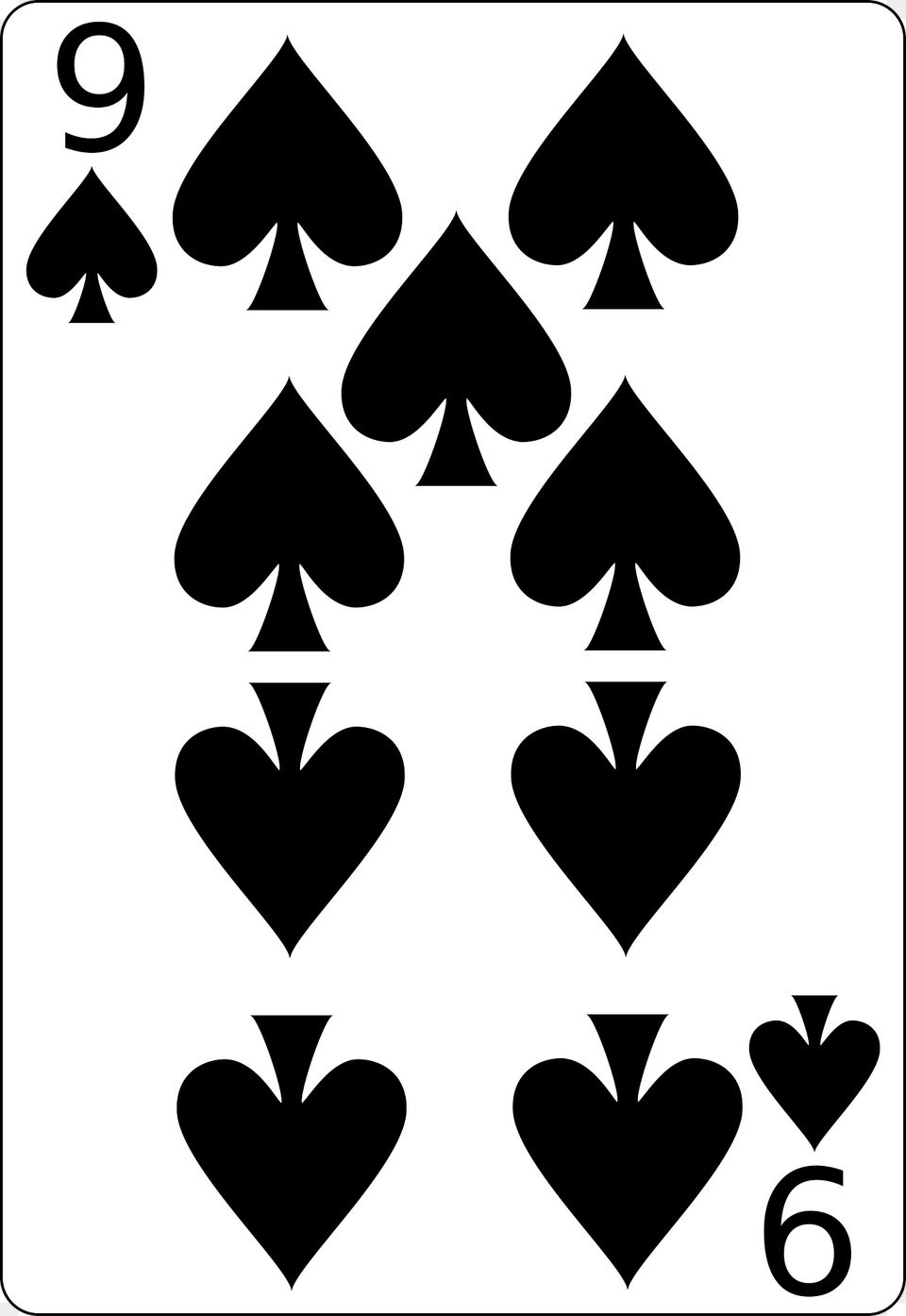 Nine Of Spades Clipart, Stencil, Symbol Png