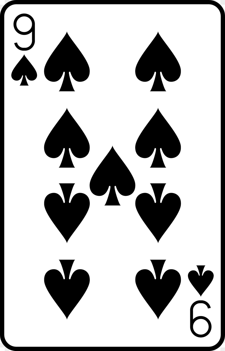 Nine Of Spades Clipart, Stencil, Symbol Free Png Download