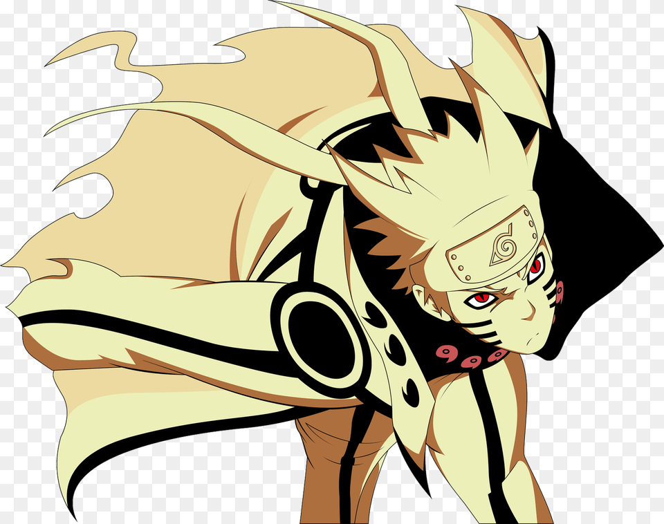 Nine Tailed Fox Naruto Sage Mode Naruto Nine Tails, Publication, Book, Comics, Adult Free Png Download