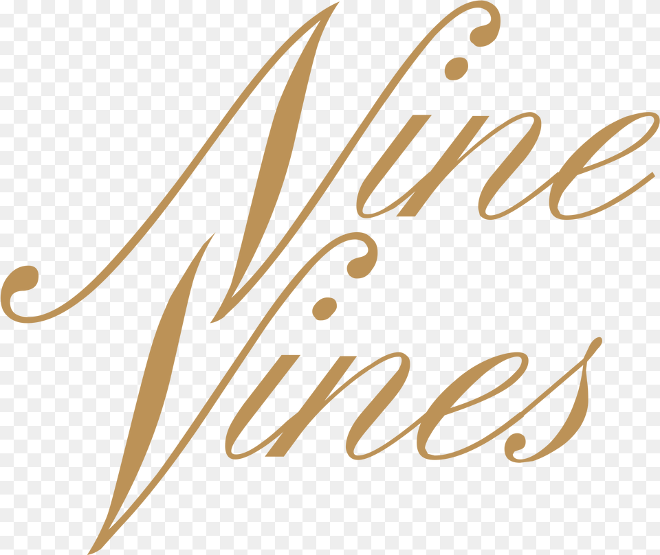 Nine Vines Logo Transparent Logo, Calligraphy, Handwriting, Text Png Image
