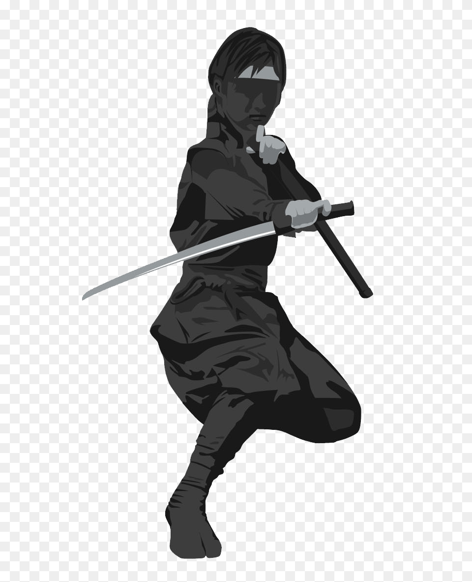 Ninja, Person, Sword, Weapon, Face Free Png