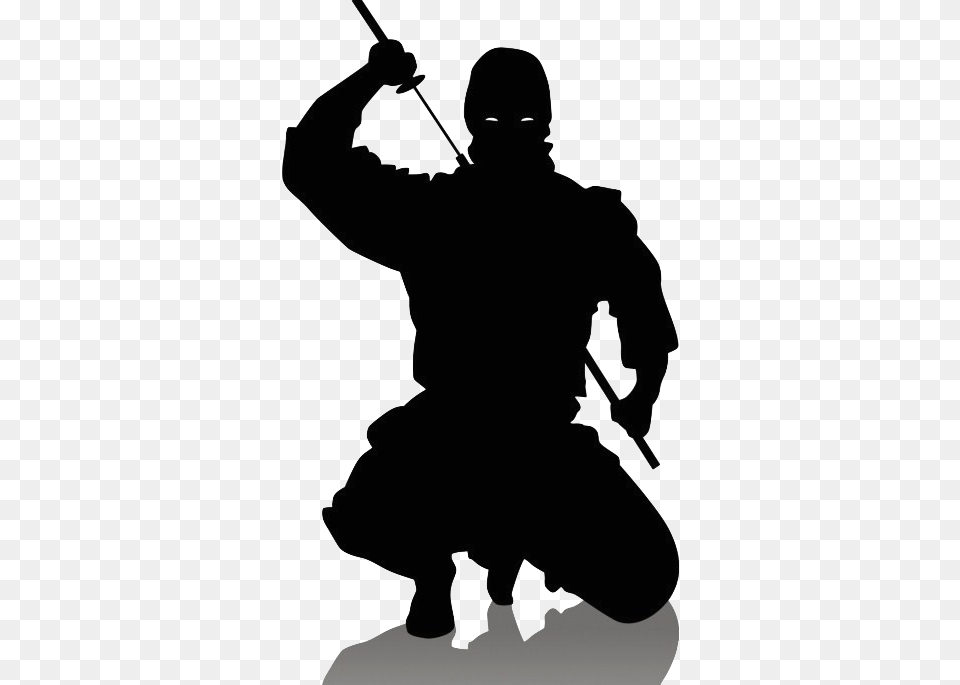 Ninja, Person, Silhouette, Adult, Male Png
