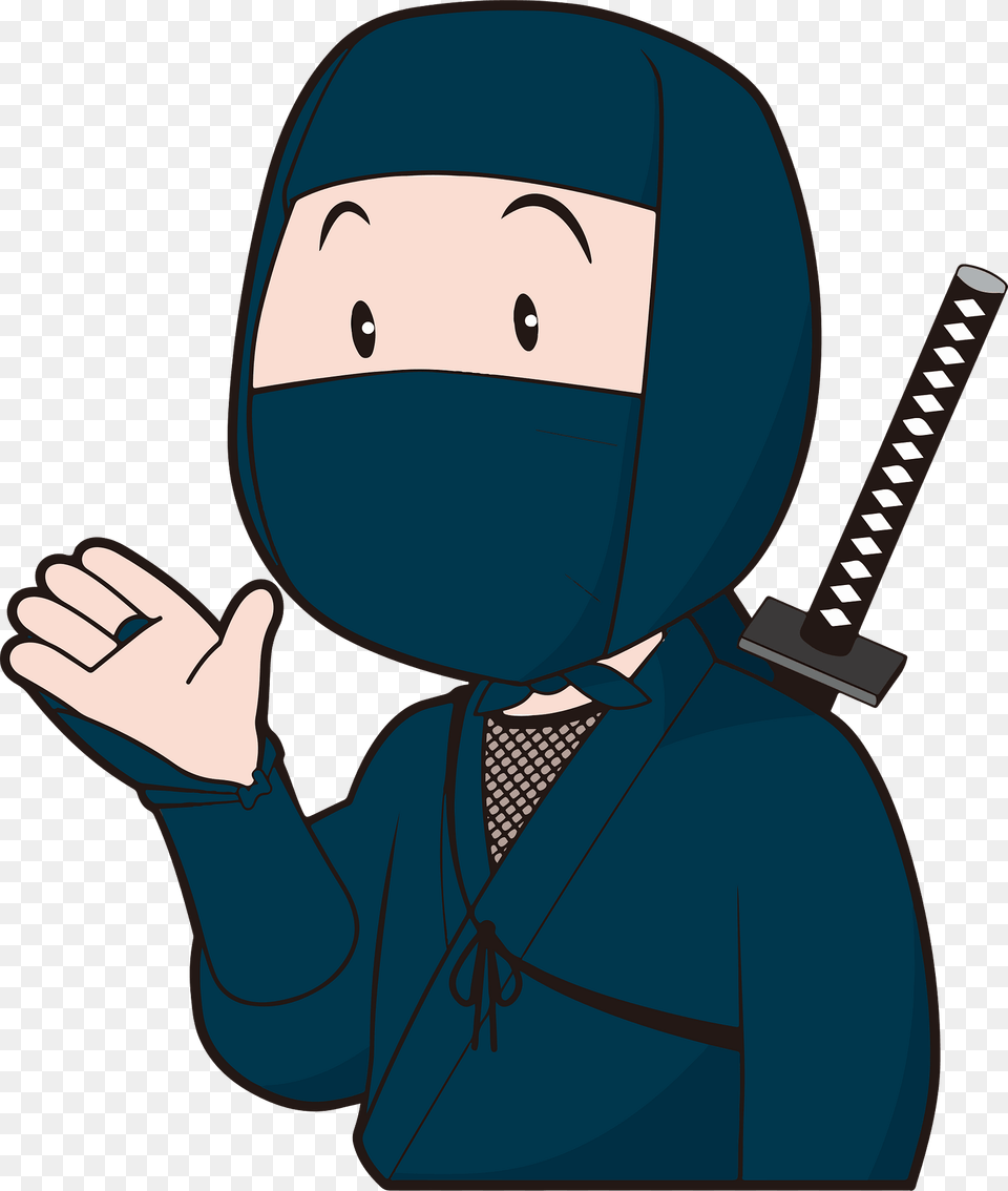 Ninja Acting As A Guide Clipart, Clothing, Hood, Person, Sweatshirt Free Transparent Png
