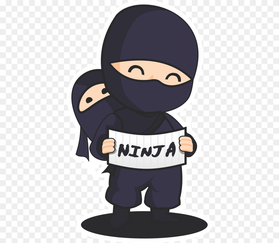 Ninja Baby Parent Cartoon Japan Character Cool Cute Ninja, Person Free Png Download