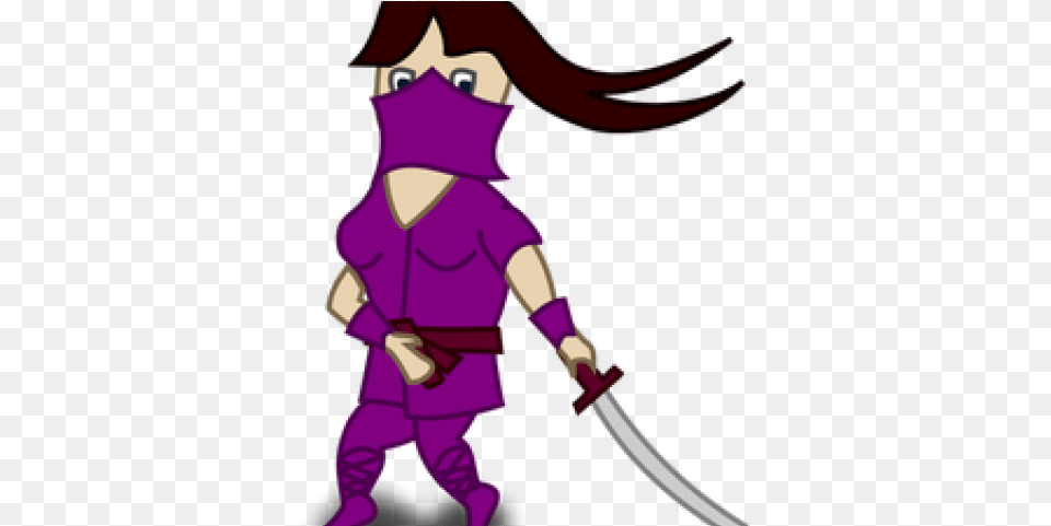 Ninja Clip Art, Purple, Person, Book, Comics Free Png Download