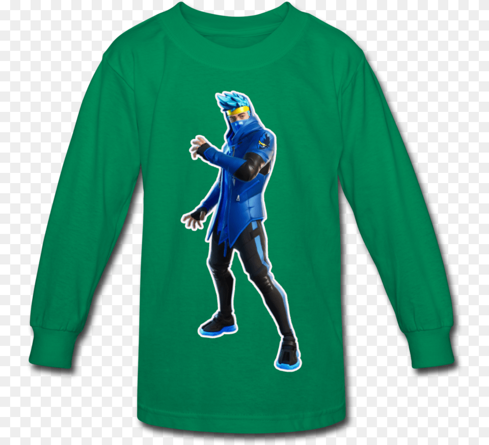 Ninja Fortnite Kids Long Sleeve Video, Long Sleeve, Clothing, Person, Adult Free Png