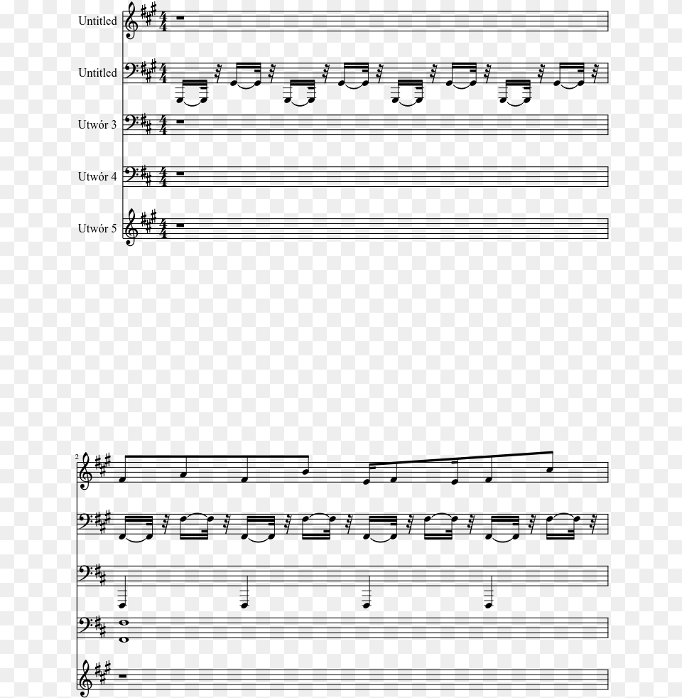 Ninja Gaiden Act 4 2 Sheet Music, Gray Free Png Download