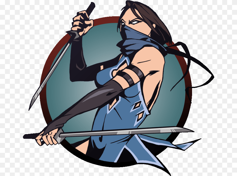 Ninja Girl Swords Anime Logo Gaming Girl, Weapon, Book, Comics, Sword Free Png