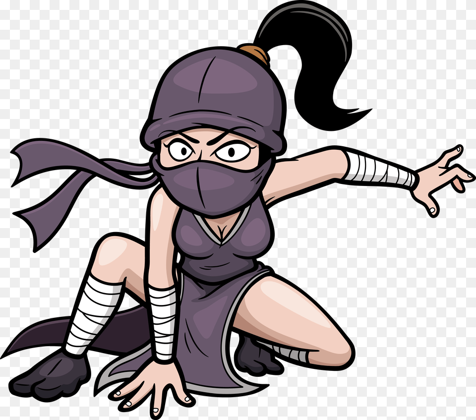 Ninja Girls Drawing Ninja Girl Clipart, Book, Comics, Publication, Baby Free Transparent Png