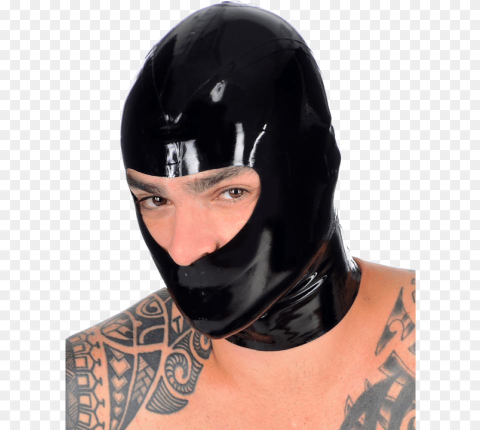 Ninja Hood Latex Ninja Hood, Adult, Tattoo, Skin, Person Free Png Download
