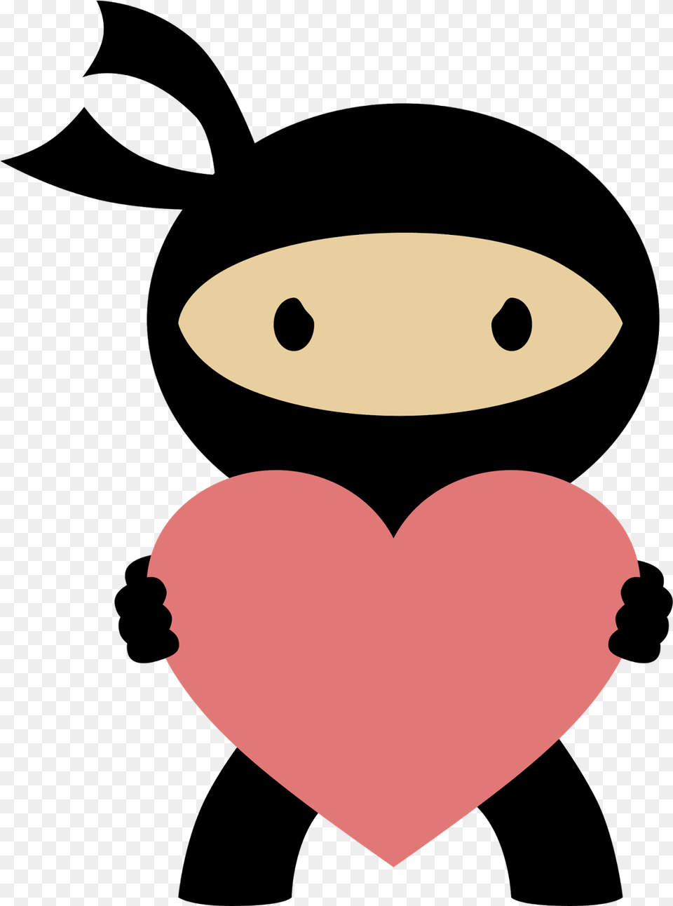 Ninja In Love Clipart Cute Ninja Clipart, Heart Free Transparent Png