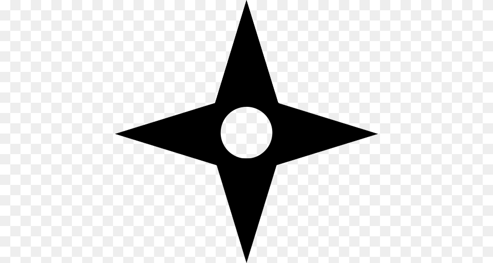 Ninja Samur Shuriken Star Icon, Gray Free Png Download