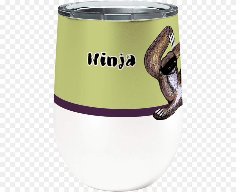 Ninja Sloth 12oz Stemless Insulated Stainless Steel Sidewinder, Aluminium, Tin, Can Png